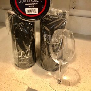 Riedel Sommelier Hermitage/Syrah glasses.